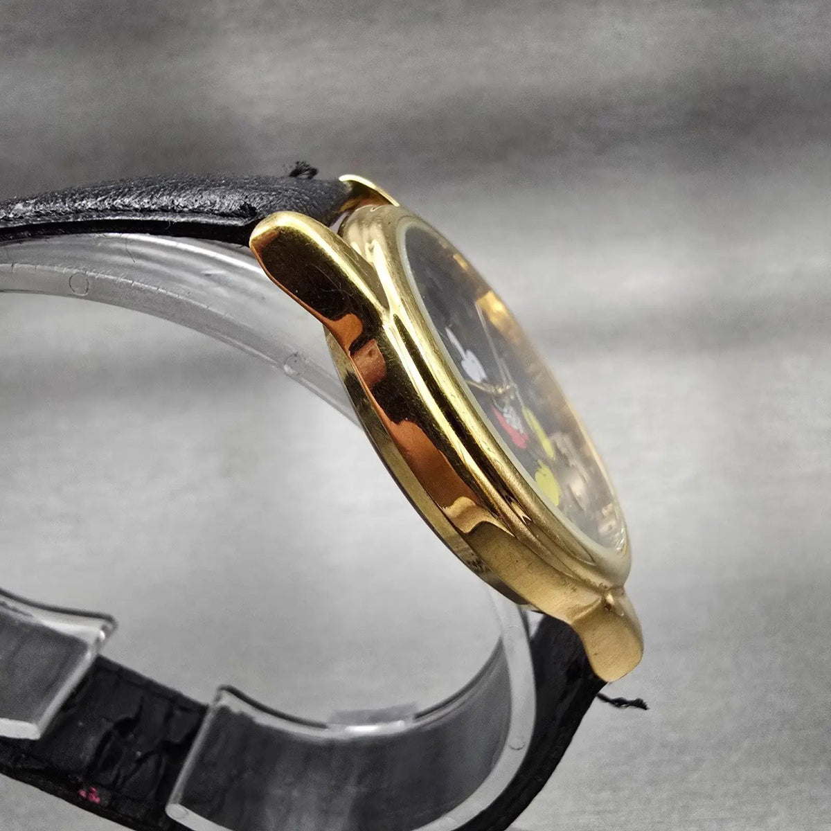 Seiko Lorus Mickey Mouse Watch Men 36mm Blue Dial Gold Tone V501-9A80 New Batt3