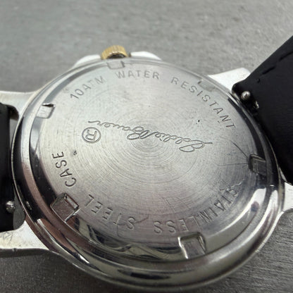 Eddie Bauer Dive Watch Men 36mm White Dial Two Tone Date Round New Battery10