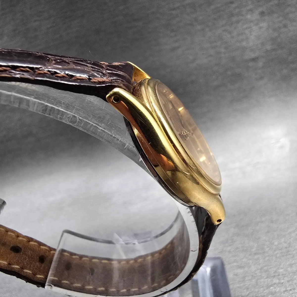 Seiko Watch Women 25mm Gold Dial Gold Tone Date Round 7N82-0101 New Battery JDM3