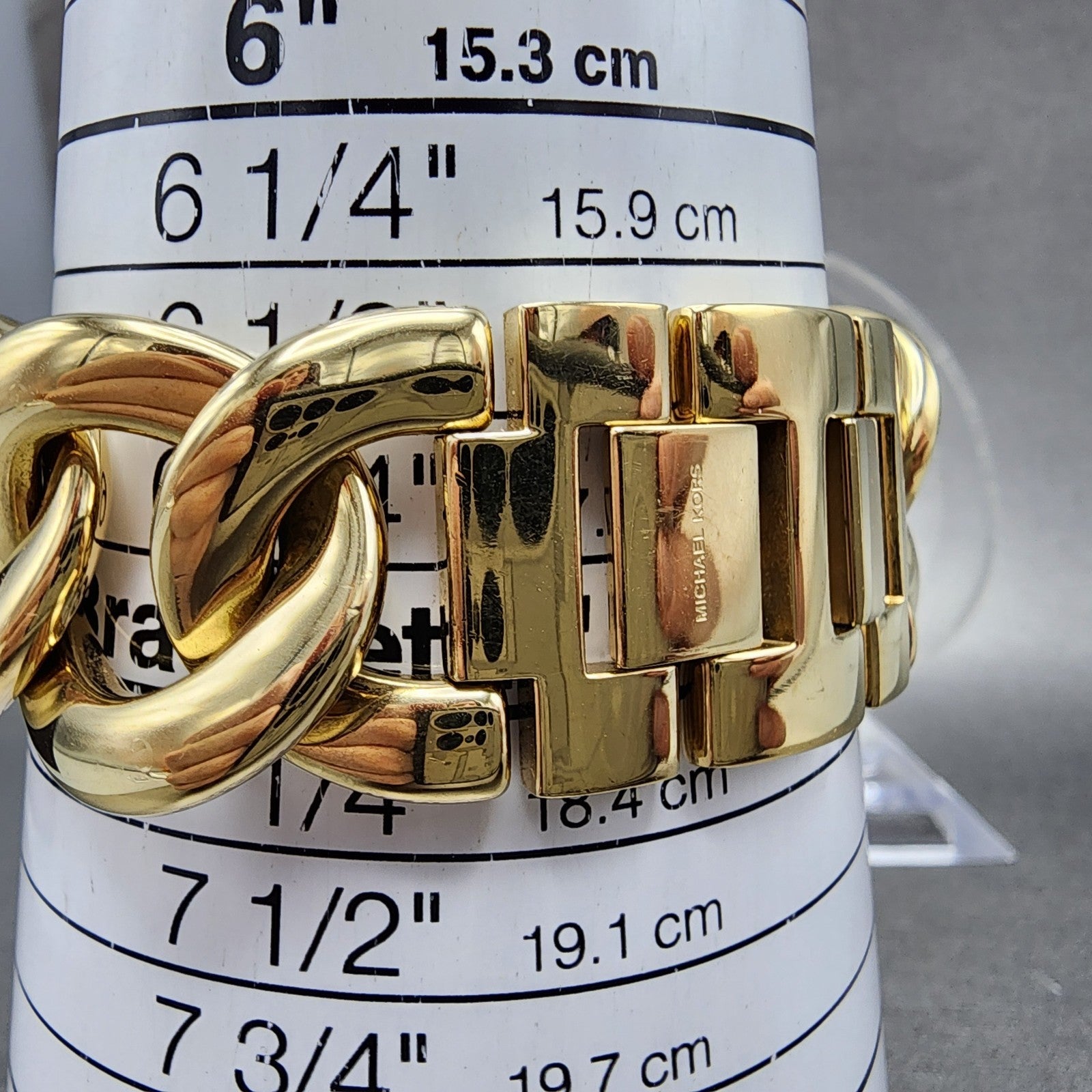 Michael Kors Runway Chronograph Watch Women 38mm Gold Dial Gold Tone New Battery12