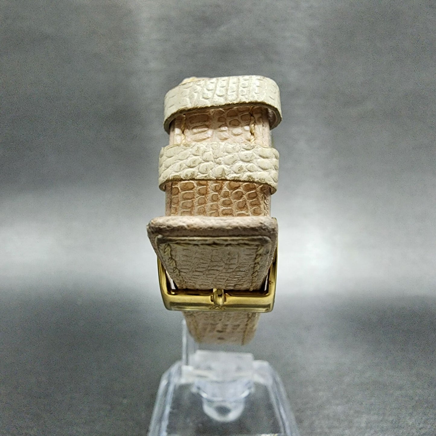 Skagen Watch Women 28mm MOP Dial Gold Tone Crystal Bezel Square New Battery