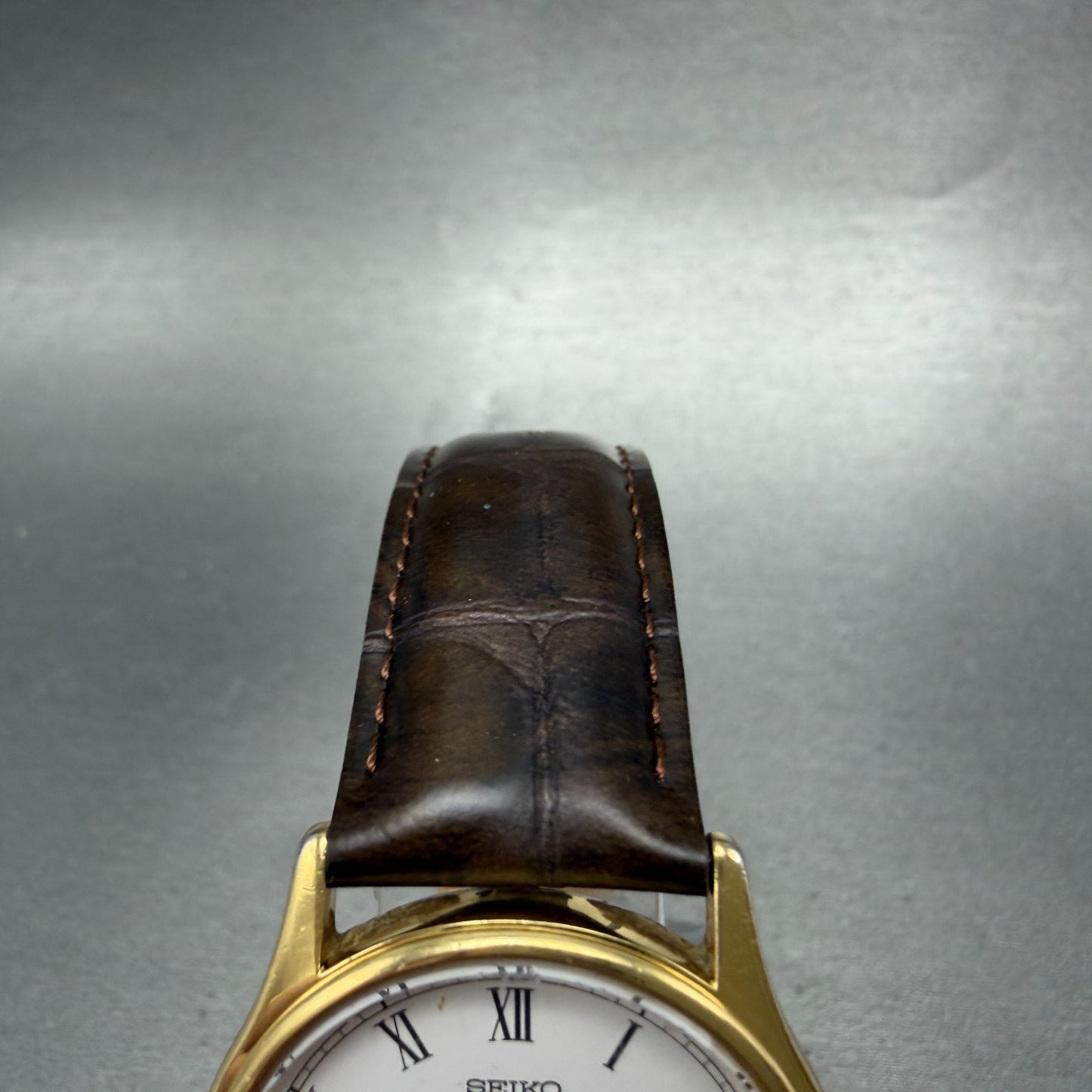 Seiko Watch Unisex 32mm White Dial Gold Tone Round 2K01-0090 New Battery Vintage4