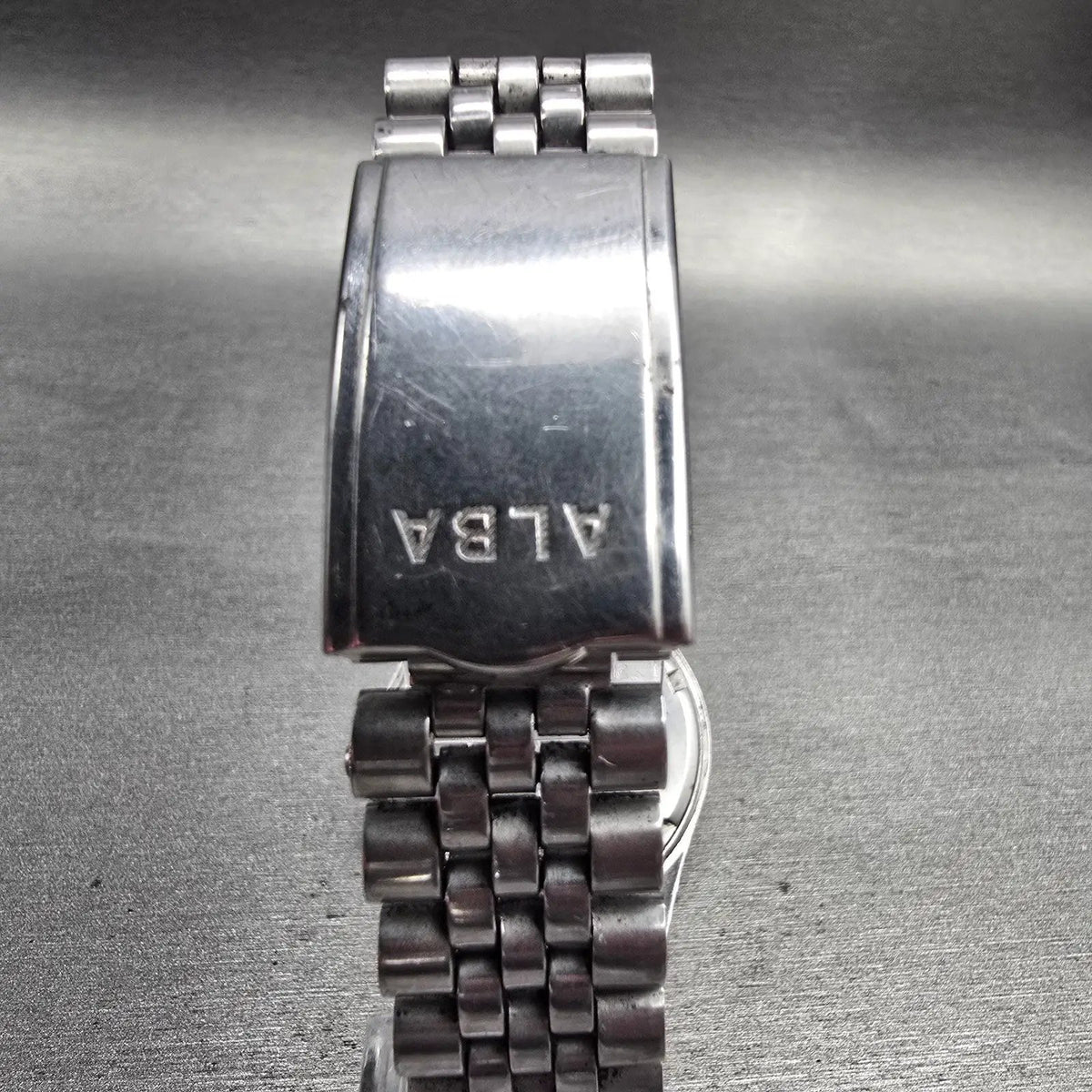 Seiko Alba Watch Men 36mm Luminous Dial Silver Tone Daydate 7N33-K002 New Batt L7