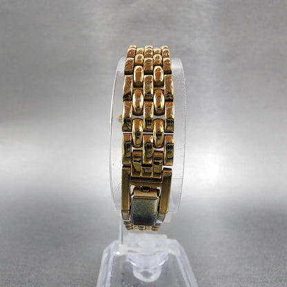 Seiko Watch Women 21mm Black Dial Gold Tone Round 1N000D29 New Battery7