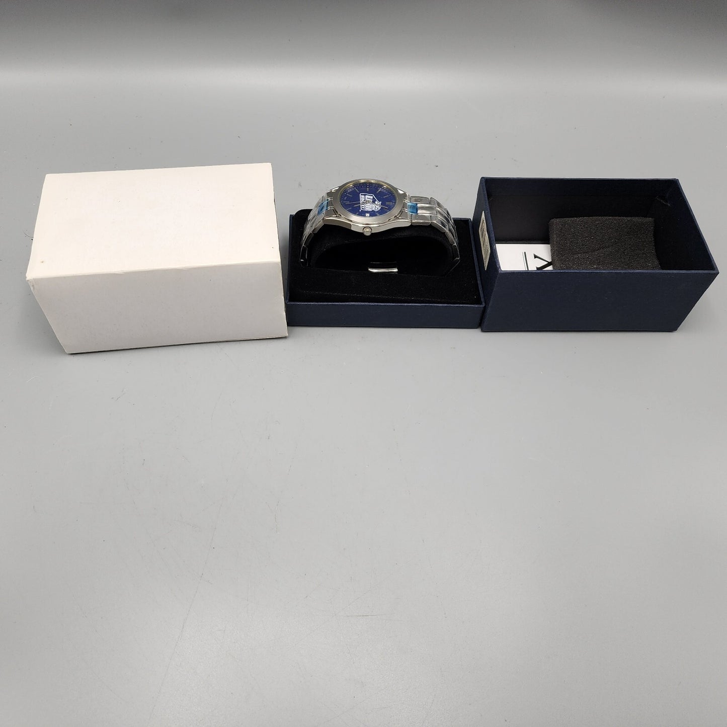 Bulova TFX Watch Men 37mm Blue Dial Steel Round New battery UNH Hockey 36B04