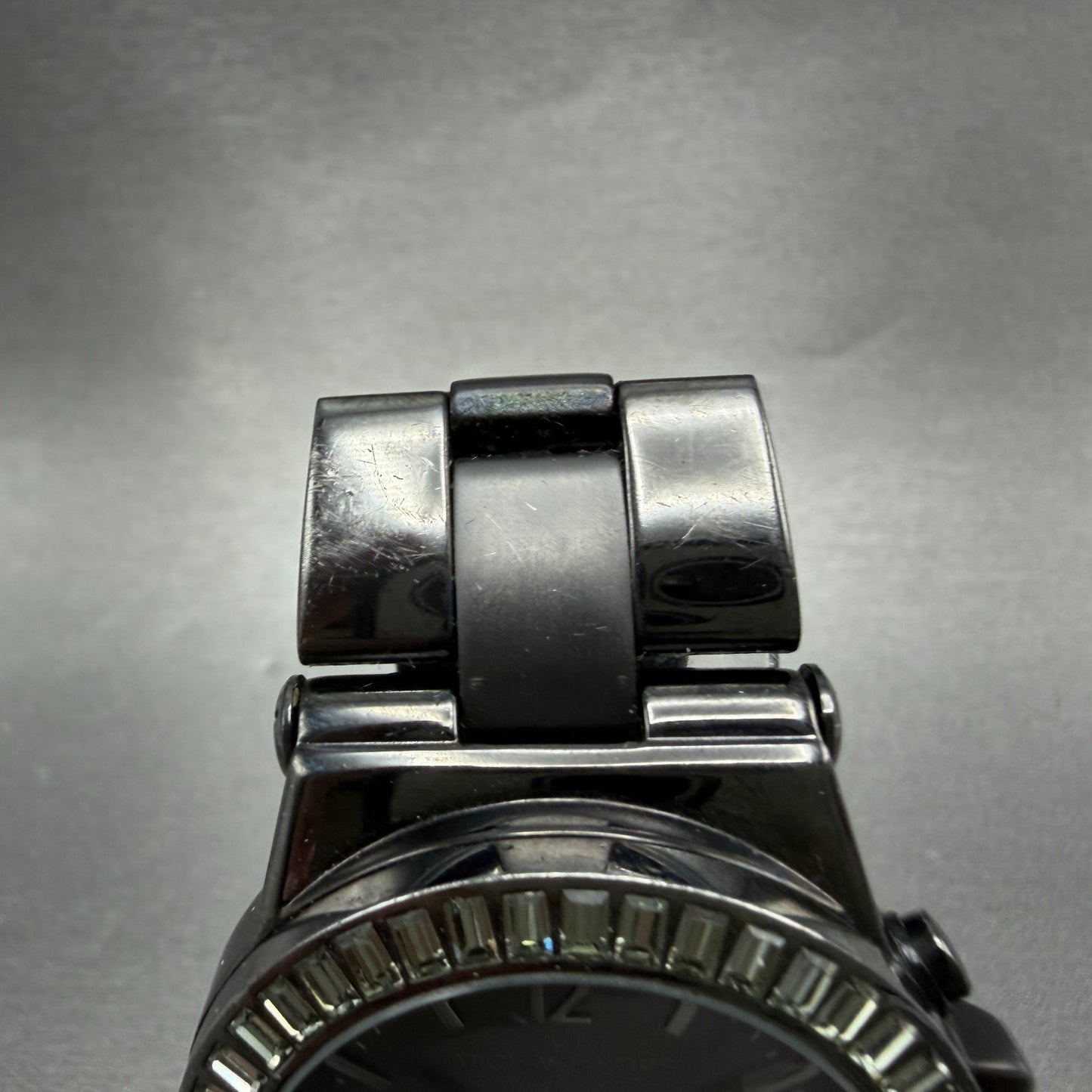 Michael Kors Dylan Chrono Watch Women 42mm Black Dial Black Tone Date New Batt4