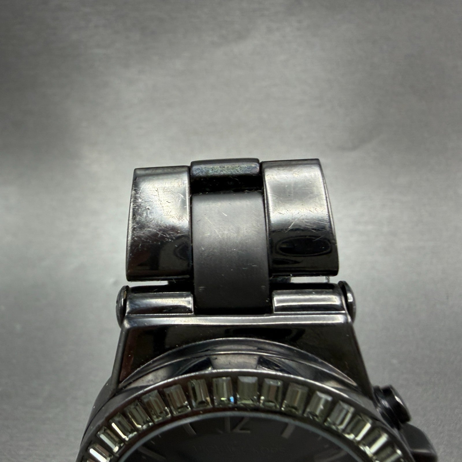 Michael Kors Dylan Chrono Watch Women 42mm Black Dial Black Tone Date New Batt4