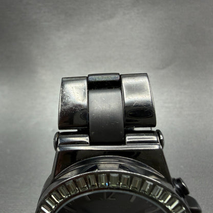 Michael Kors Dylan Chrono Watch Women 42mm Black Dial Black Tone Date New Batt4