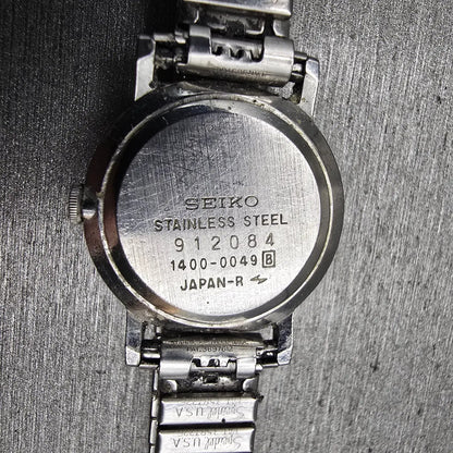 Seiko Watch Women 22mm Silver Dial Silver Tone Round 1400-0049 New Battery VTG10