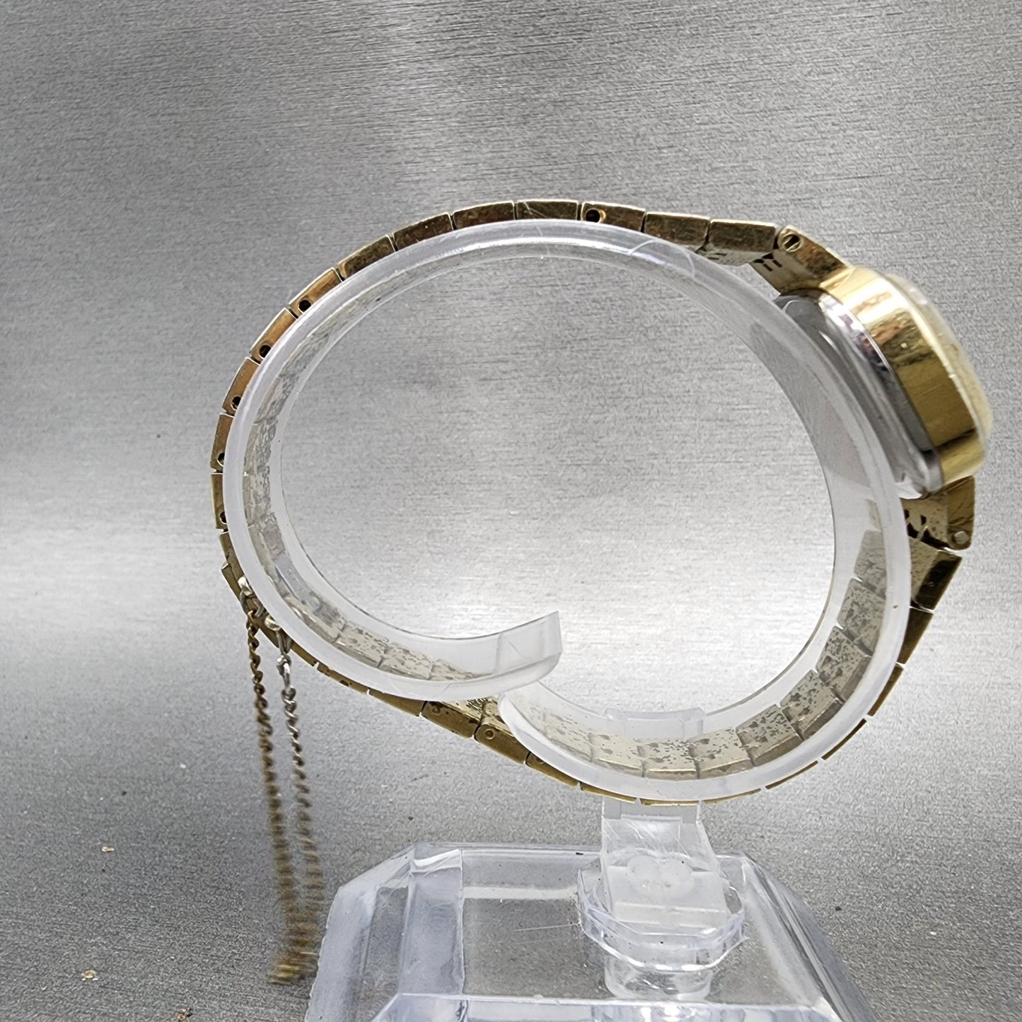 Jules Jurgenson Watch Women 25mm Gold Dial Gold Tone Manual Wind Runs READ!! VTG9