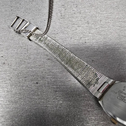 Seiko Watch Women 17mm Silver Dial Two Tone Octagon 7320-5490 New Battery VTG12