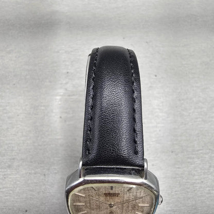 Seiko Watch Men 31mm Silver Dial Silver Tone Rectangle 7820-5210 New Battery VTG4