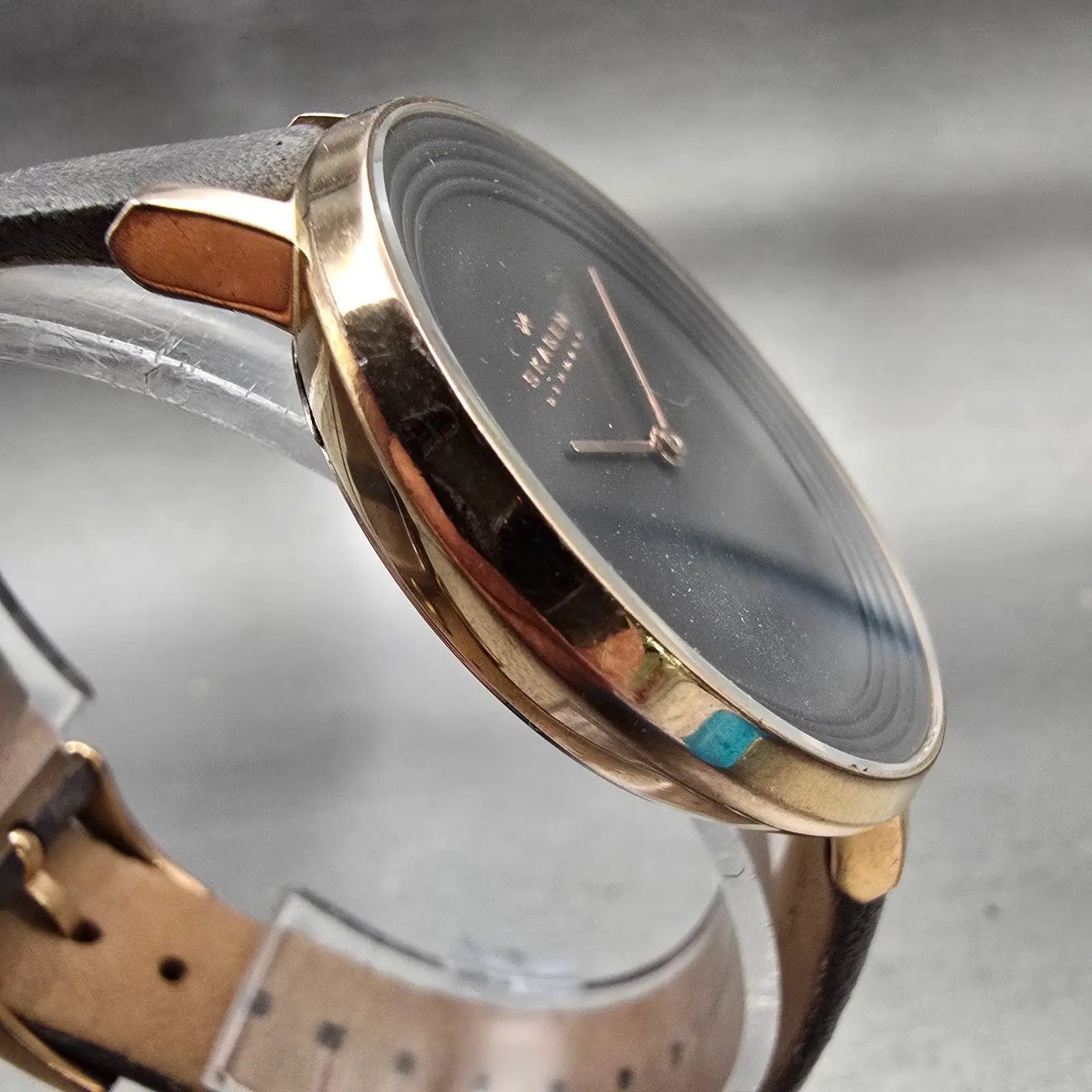 Skagen Ditte Watch Women 36mm Gray Dial Gold Tone Round SKW2216 New Battery3