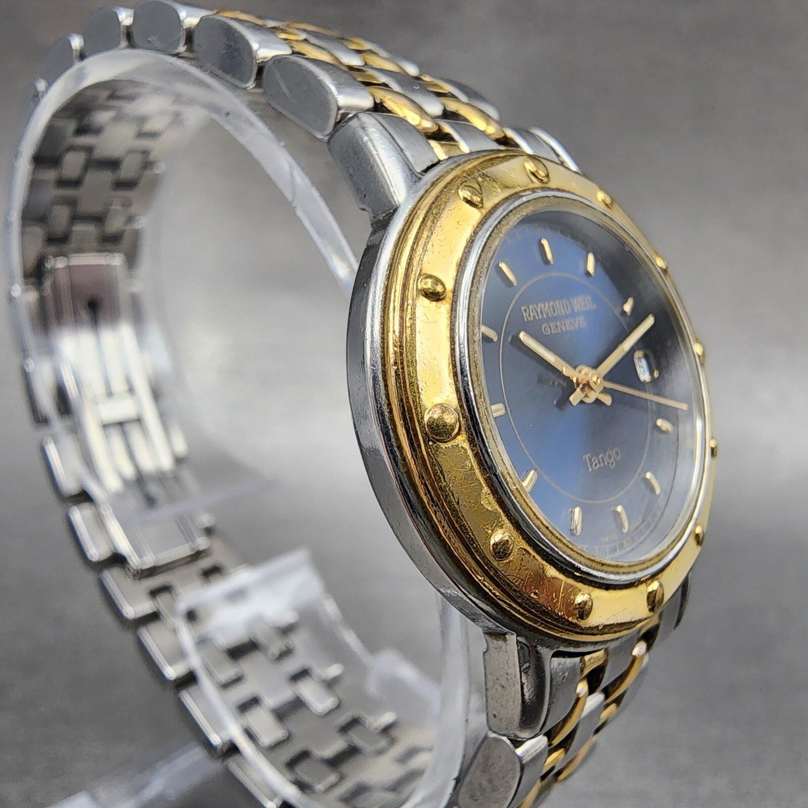 Raymond Weil Tango Watch Women 28mm Blue Dial Two Tone Date Round 5360 New Batt3