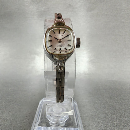 Citizen Claire Watch Women 15mm Silver Dial White Gold Plated Manual Wind Runs