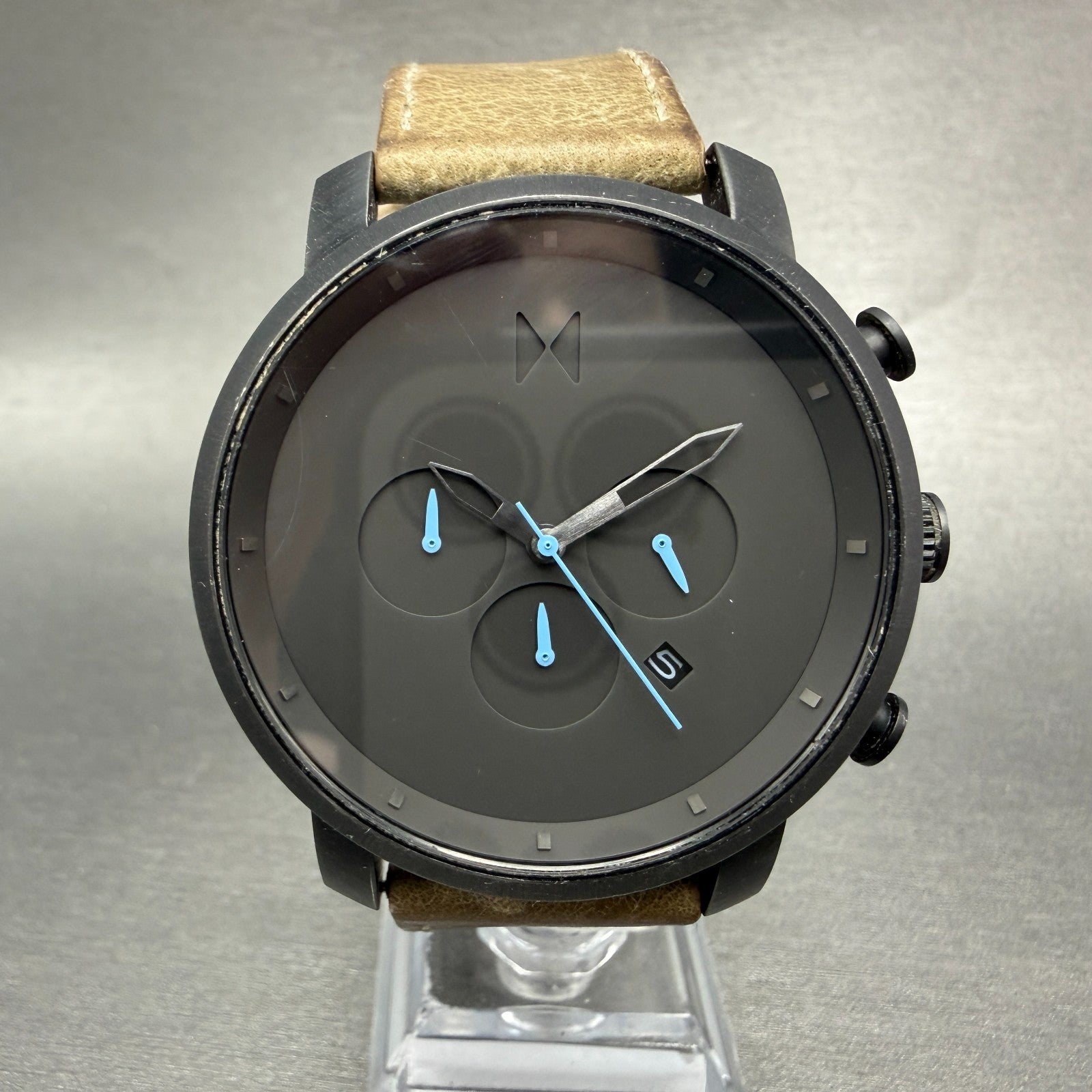 MVMT Chronograph MC02 Watch Men 45mm Black Dial Black Tone Date Round New Batter0