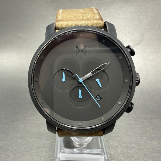 MVMT Chronograph MC02 Watch Men 45mm Black Dial Black Tone Date Round New Batter0