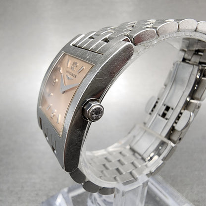 Longines Tank Watch Women 21mm Salmon Dial Steel Rectangle L5.166.4 New Battery2