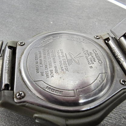 Casio Waveceptor Watch Men 41mm Black Dial Analog Digital Steel WVA-M480 Works h10