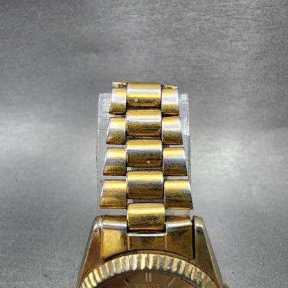 Seiko SQ Watch Women 24mm Champagne Dial Gold Tone Daydate 2a230030 New Battery4