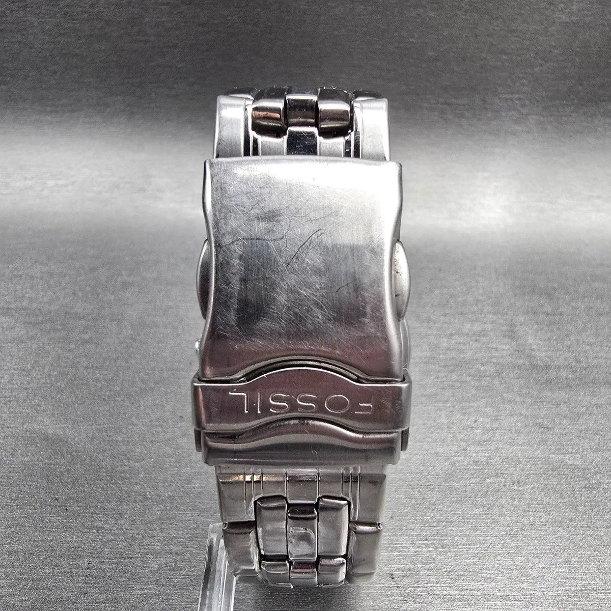 Fossil Blue Watch Men 41mm Silver Dial Silver Tone Date Round AM3857 New Battery7