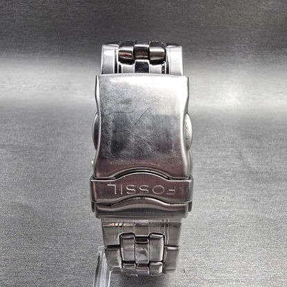 Fossil Blue Watch Men 41mm Silver Dial Silver Tone Date Round AM3857 New Battery7