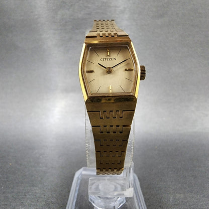 Citizen Watch Women 18mm Gold Dial Gold Tone Hexagon 860549 Manual Runs VTG5