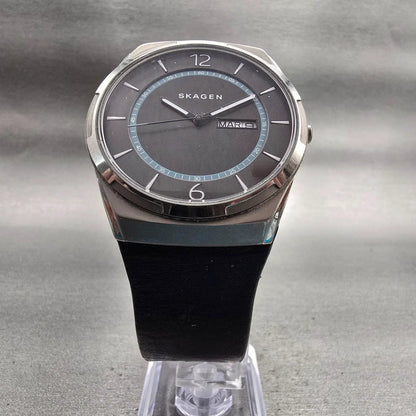 Skagen Melbye Watch Men 40mm Gray Dial Titanium Daydate Round SKW6305 New Batt5