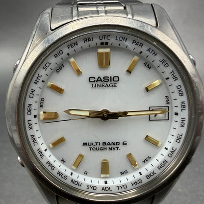 Casio Lineage Watch Men 40mm White Dial Titanium Tone Date Solar LIW-100t Runs1