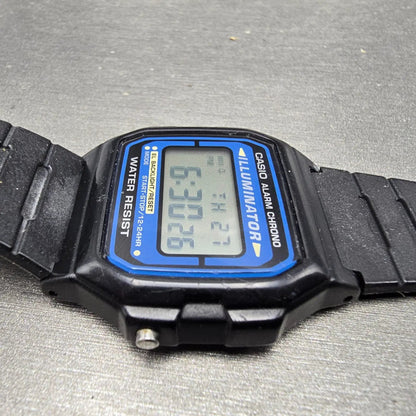 Casio F-105 Watch Men 36mm Digital Black Tone Alarm Chrono 3298 New Battery3