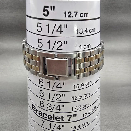 Seiko Avenue Watch Men 32mm Silver Dial Two Tone Round 7N01-626A New Battery VTG9