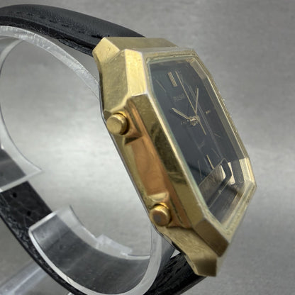 Pulsar Analog Digital Watch Men 29mm Black Dial Gold Octagon V0415180 New Batt3