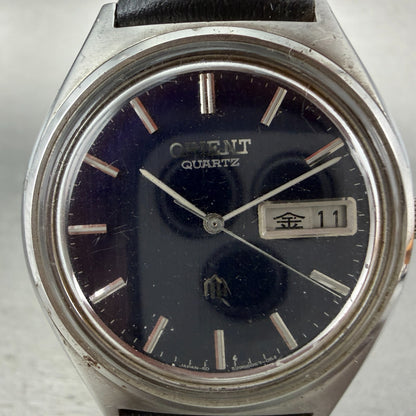 Orient Watch Men 37mm Blue Dial Silver Tone Daydate Round 529605-70 New Battery1