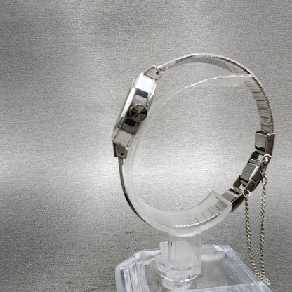 Seiko Tank Watch Women 18mm Silver Dial Silver Tone Octagon Manual 113770 Runs6