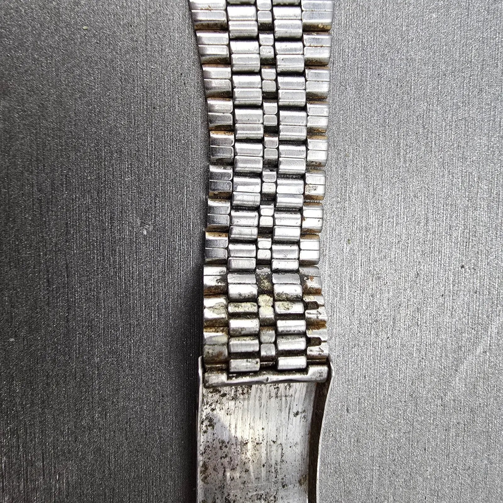 Seiko SQ Bracelet 17mm Stainless Steel Two Tone Tri Folding Clasp VTG Japan B27410