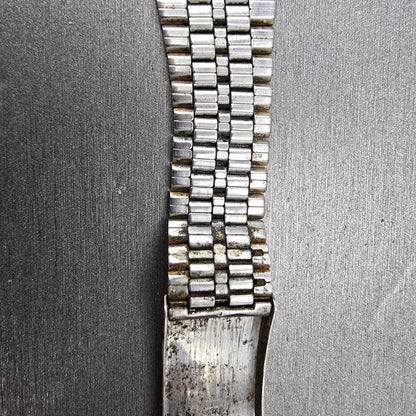 Seiko SQ Bracelet 17mm Stainless Steel Two Tone Tri Folding Clasp VTG Japan B27410