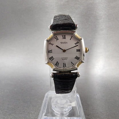 Citizen Excela Watch Women 21mm Silver Dial Two Tone Octagon New Battery VTG5