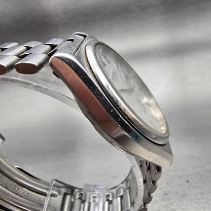 Seiko SilverWave Watch Men 36mm Silver Dial Silver Tone Daydate 8229-8000 NewBat3