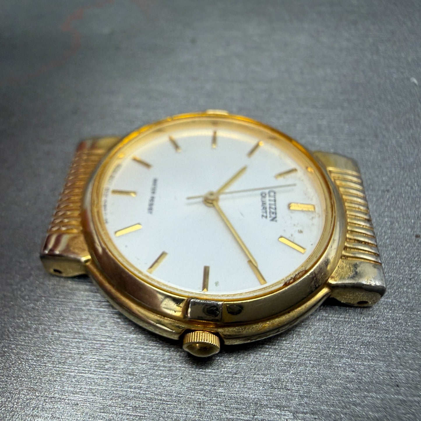 Citizen Watch Unisex 32mm Silver Dial Gold Tone Round 5530-S43722 PARTS VTG6