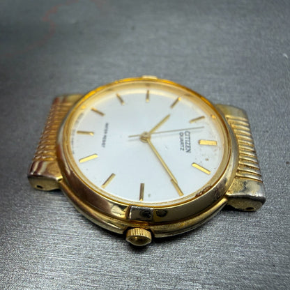 Citizen Watch Unisex 32mm Silver Dial Gold Tone Round 5530-S43722 PARTS VTG6