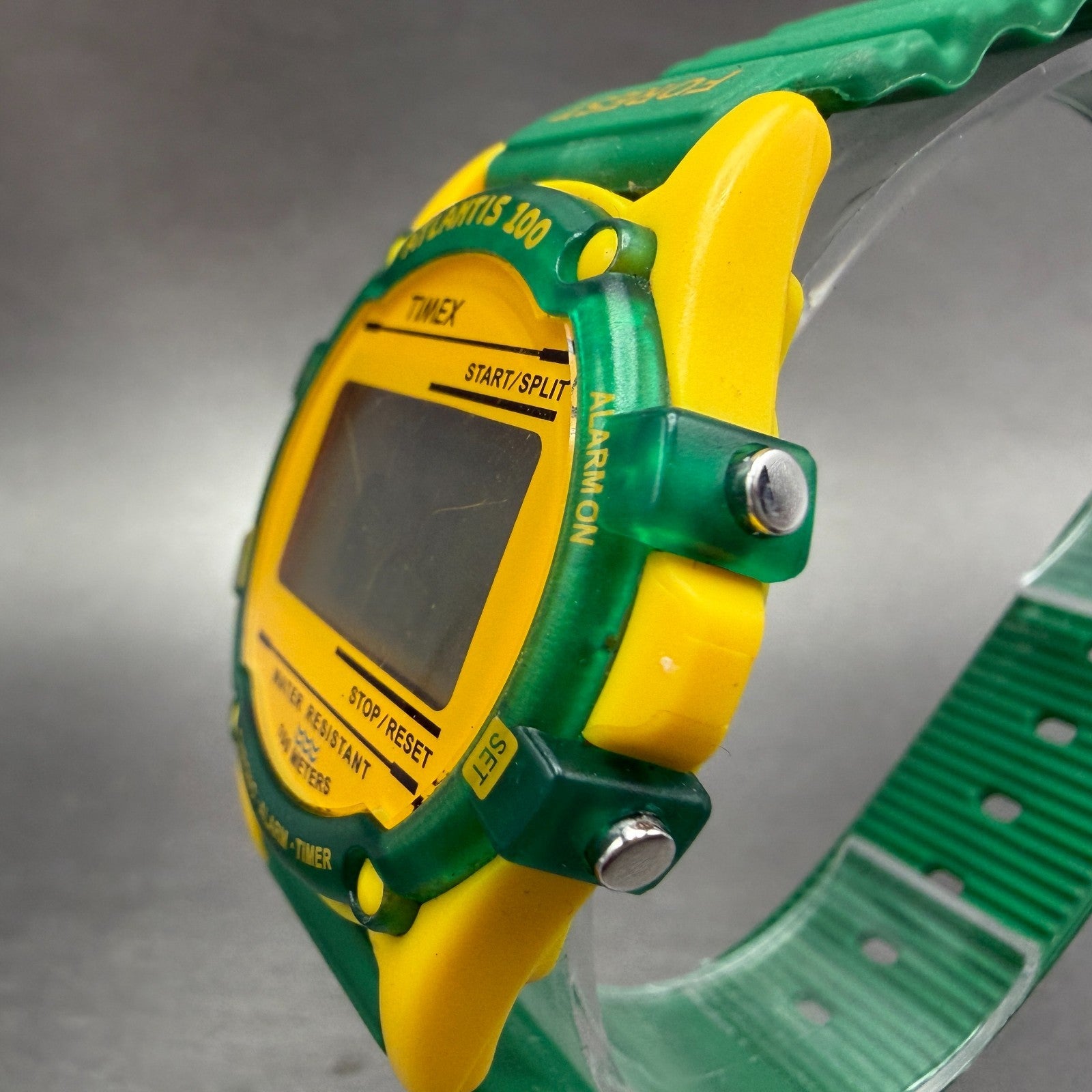 Timex Atlantis 100 Forest Service Watch Men 40mm Digital Green Yellow New Batt2