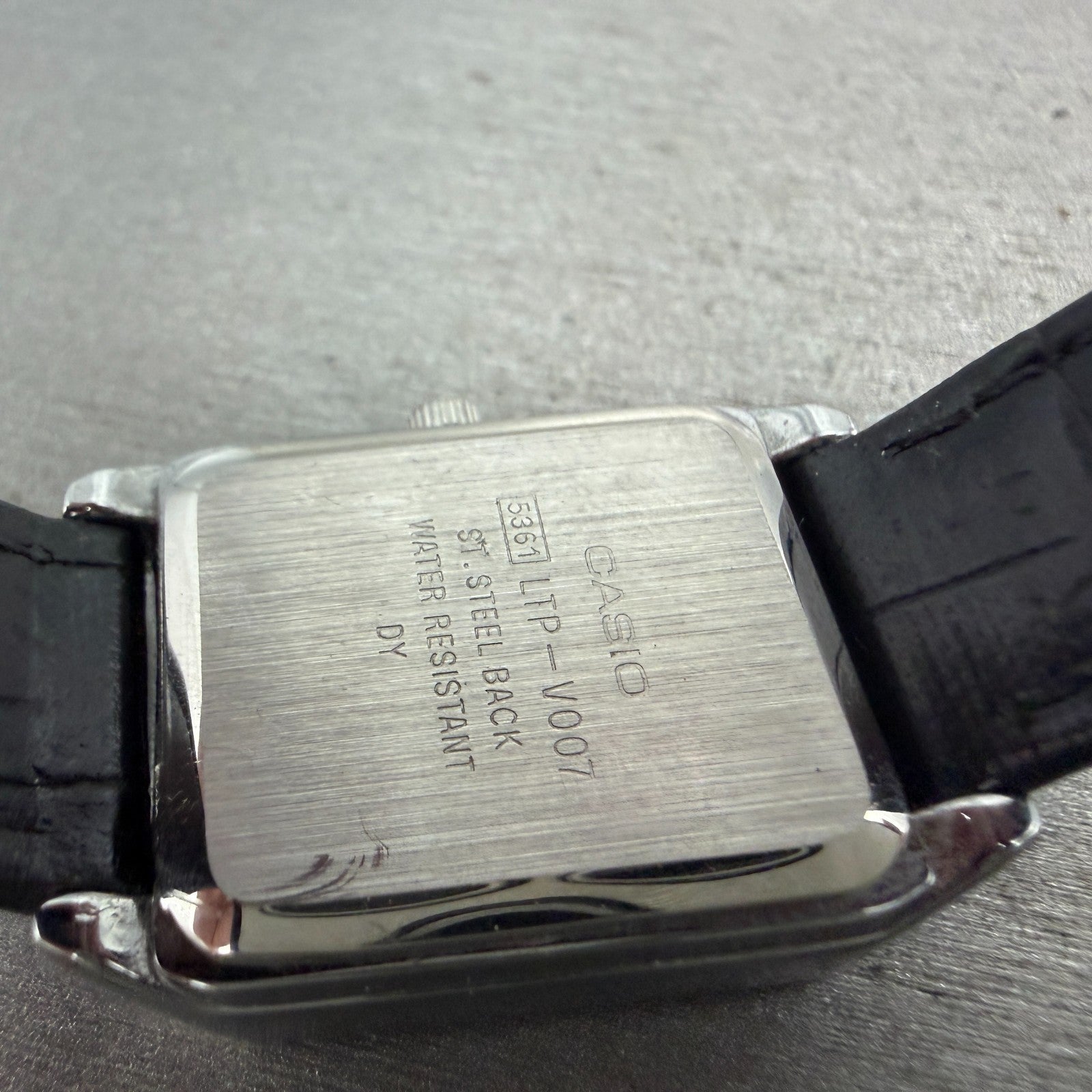 Casio Tank Watch Women 22mm Black Dial Silver Tone Rectangle LTP-V007 NewBatt T39