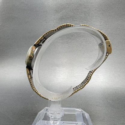 Wittnauer Watch Women 28mm Black Dial Gold Tone Oval Manual Wind Runs VTG6