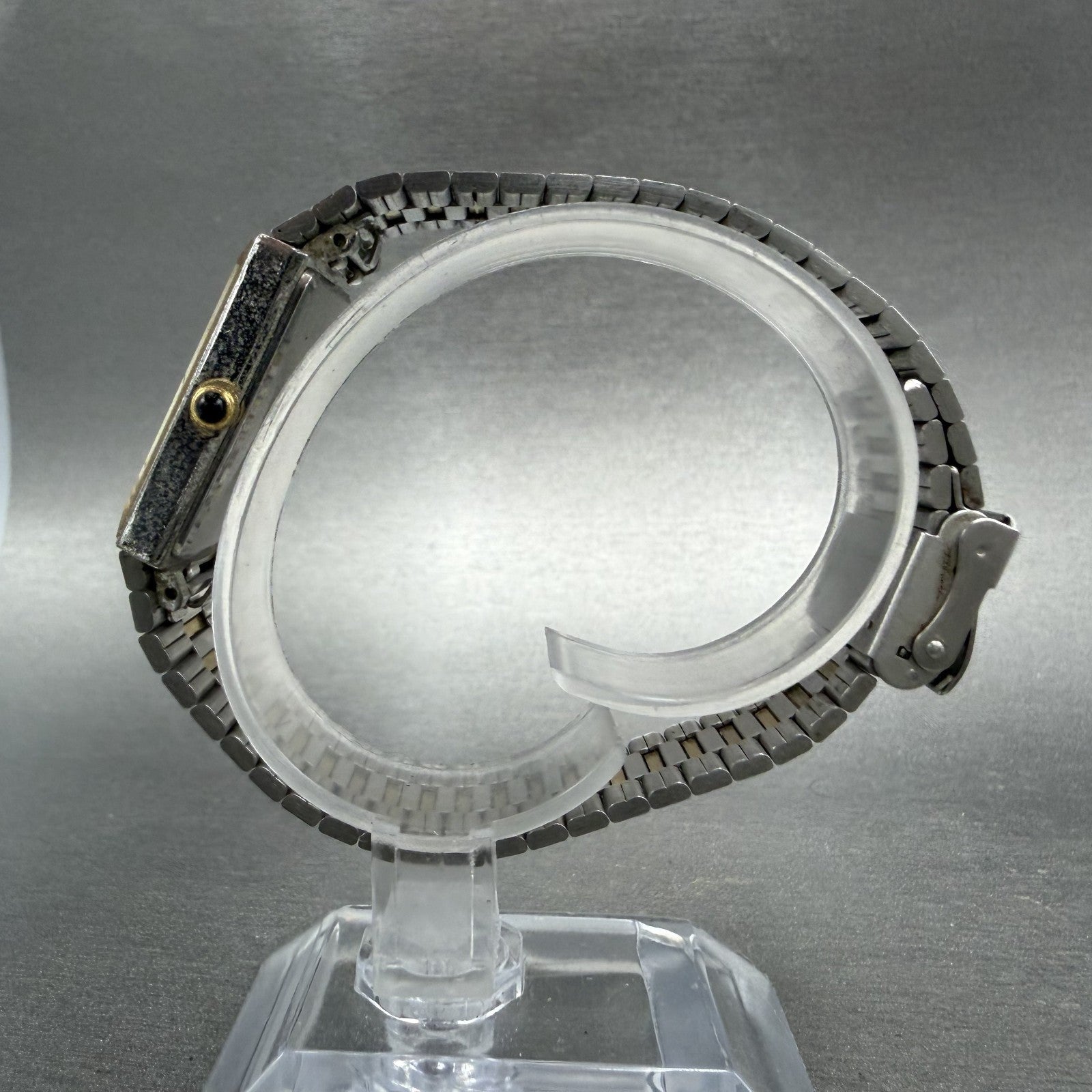 Citizen CQ Tank Watch Men 23mm Champagne Dial Two Tone Rectangle New battery6