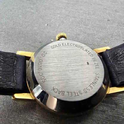 Zenith Movado Museum Watch Women 25mm Blue Dial Gold Plated Manual Wind Runs9