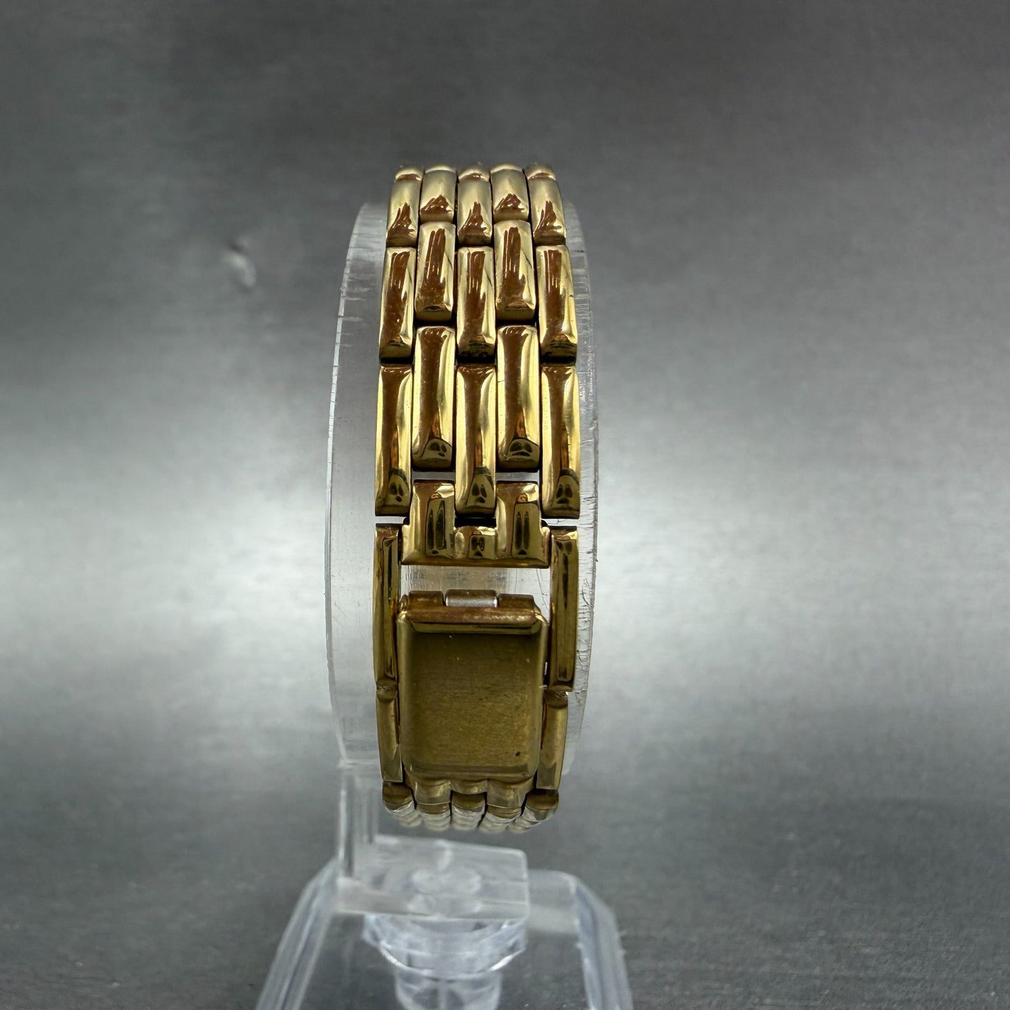 Seiko Tank Watch Women 15mm Black Dial Gold Tone Rectangle 1N00-5A10 New Battery7