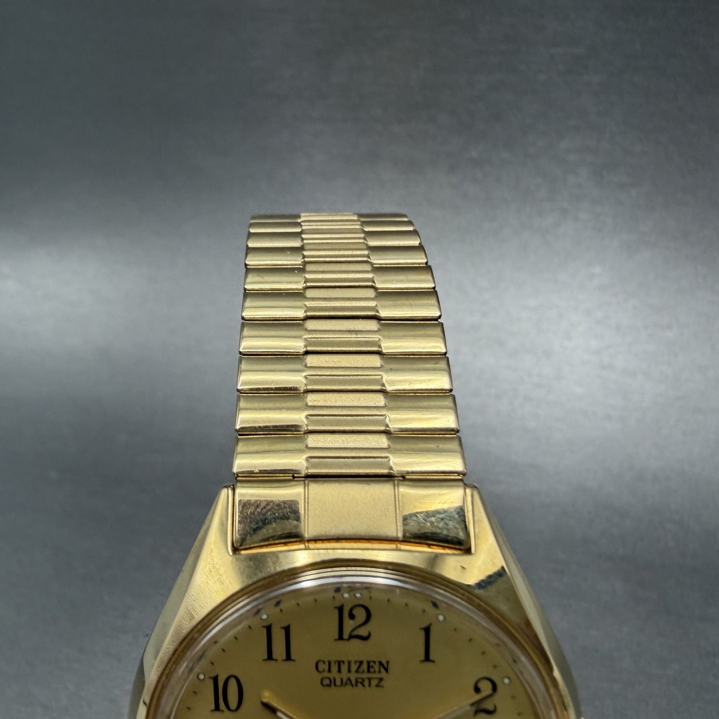 Citizen CQ Watch Men 36mm Champagne Dial Gold Tone Daydate 6100-S24876 New Bat J4