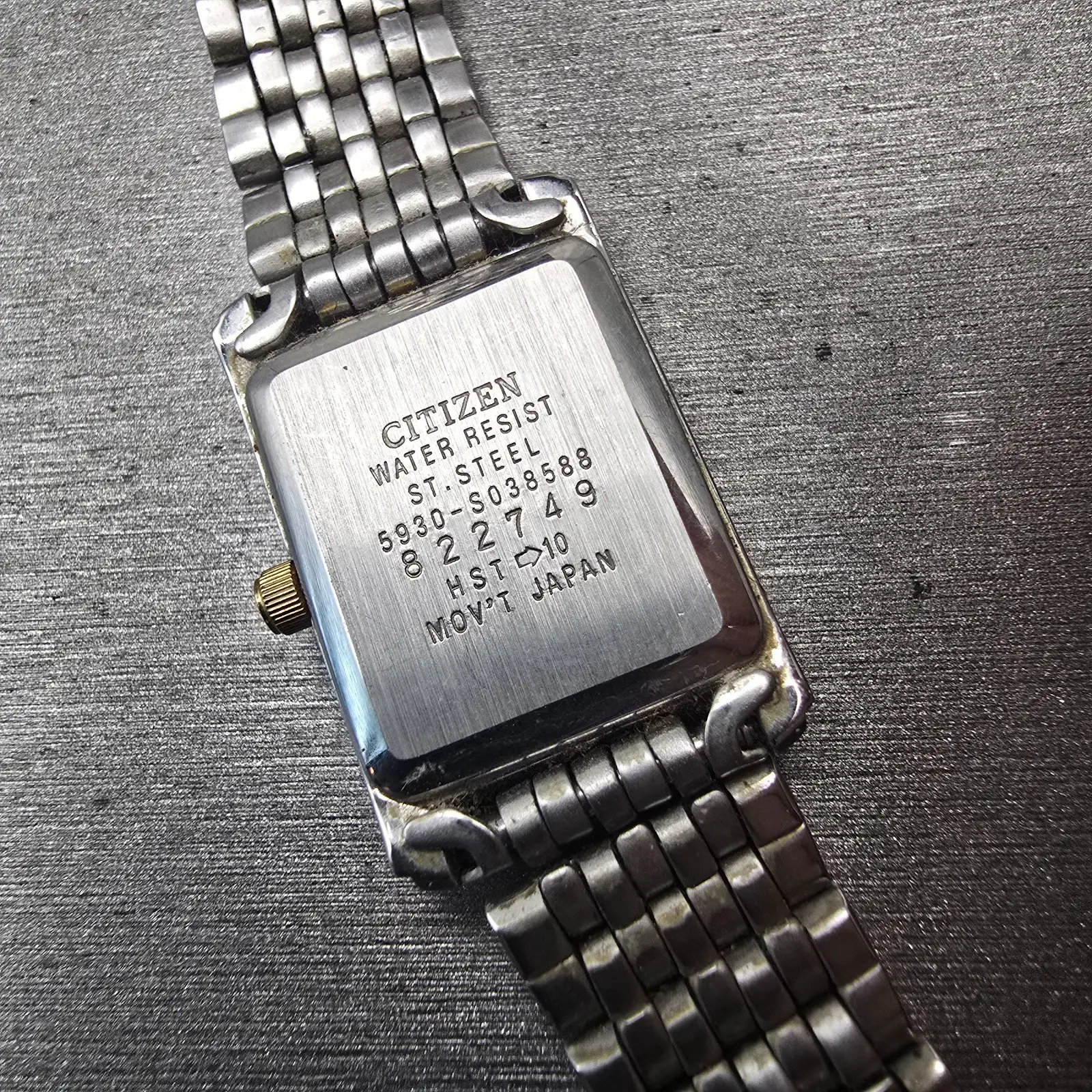 Citizen Watch Women 18mm White Dial Silver Tone Rectangle 5930-S038588 New Batt10