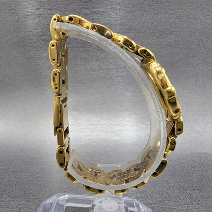 Raymond Weil Watch Women 24mm Gold Dial Gold Plated Round 3747 New Battery
