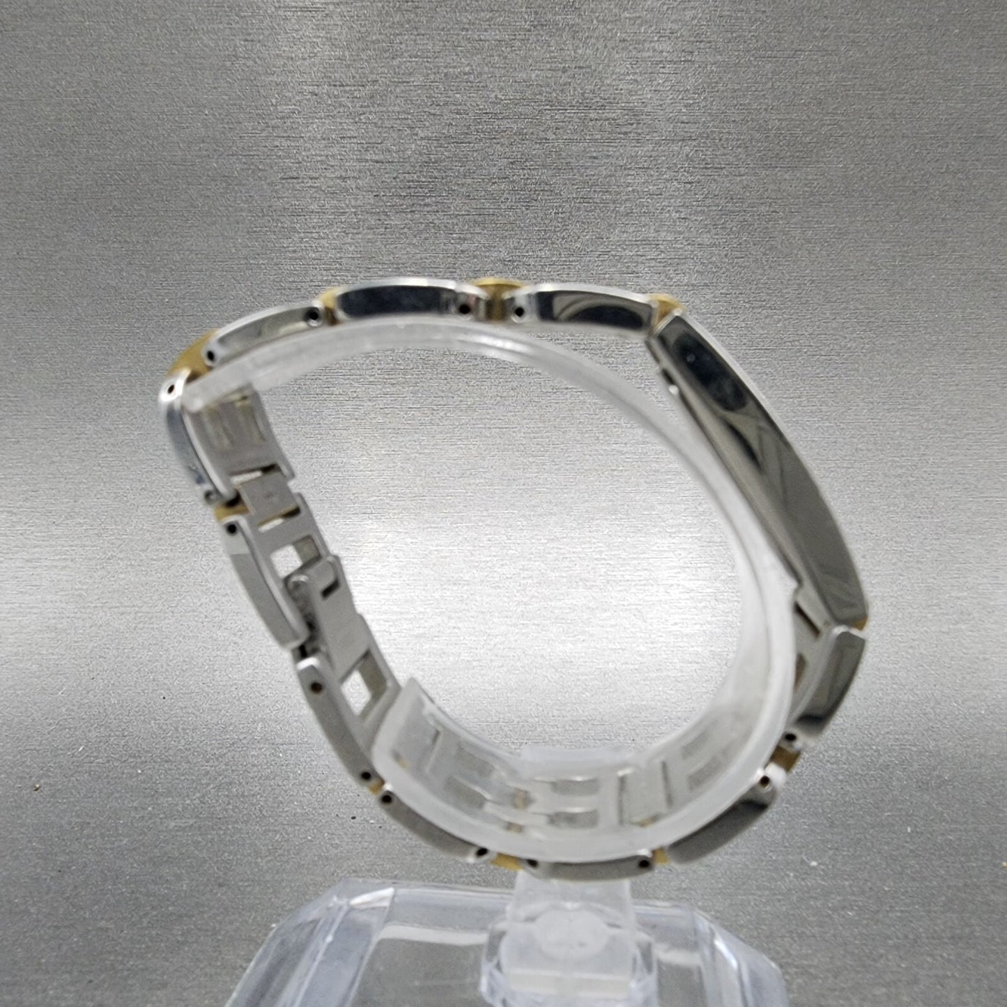 Bally Tank Watch Women 14mm White Dial Two Tone Rectangle A160A179 New Battery8